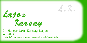 lajos karsay business card